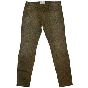 CURRENT/ELLIOTT Ankle Skinny Reptile Print Jeans in Oregano